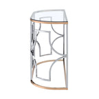 DH BASIC Modern Style Chrome and Gold Open Sofa Table by Denhour