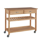 Desserte de cuisine General Line marron avec plateau en bois - 45" x 21" x 36"