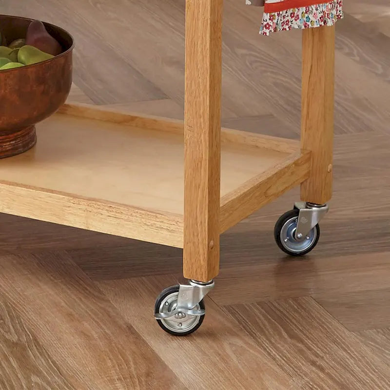Desserte de cuisine General Line marron avec plateau en bois - 45" x 21" x 36"