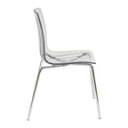 Ralph Acrylic Plastic Dining Chair (Set of 4) Chrome Metal Legs Modern Transparent Accent Side Chair for Dining Room & Kitchen