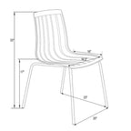 Ralph Acrylic Plastic Dining Chair (Set of 4) Chrome Metal Legs Modern Transparent Accent Side Chair for Dining Room & Kitchen