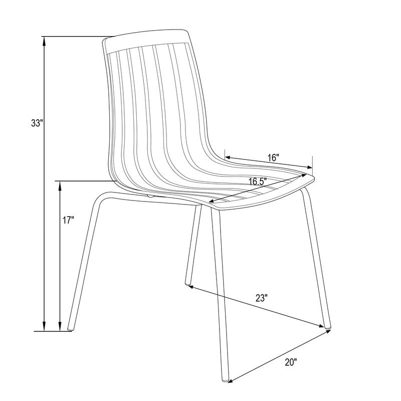 Ralph Acrylic Plastic Dining Chair (Set of 4) Chrome Metal Legs Modern Transparent Accent Side Chair for Dining Room & Kitchen