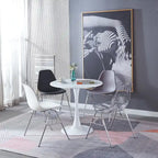 31.5White Tulip Table Mid-century Dining Table for 2-4 people With Round Mdf Table Top, Leisure Coffee Table
