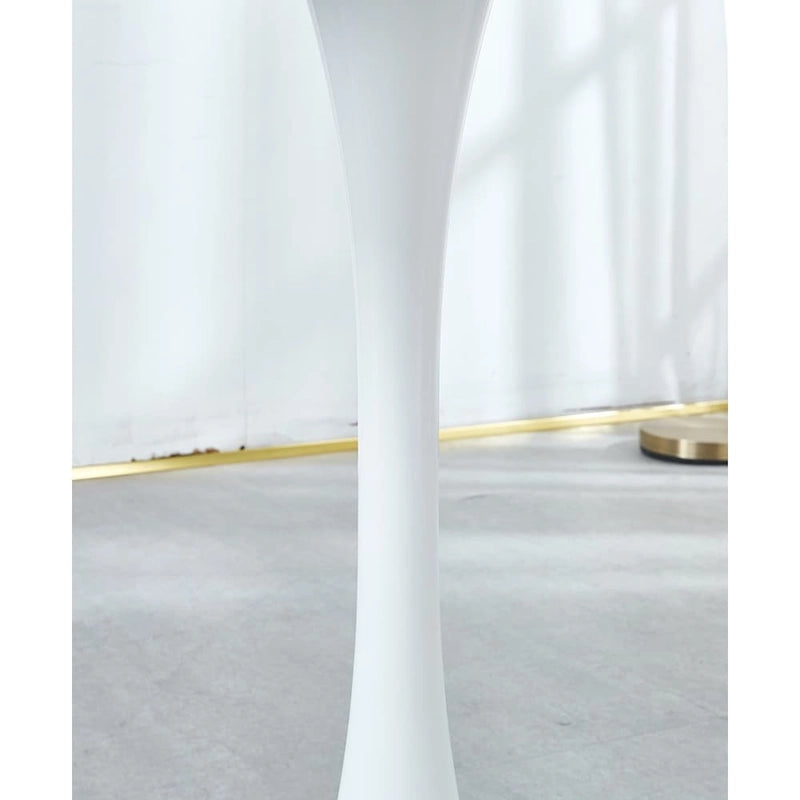 31.5White Tulip Table Mid-century Dining Table for 2-4 people With Round Mdf Table Top, Leisure Coffee Table