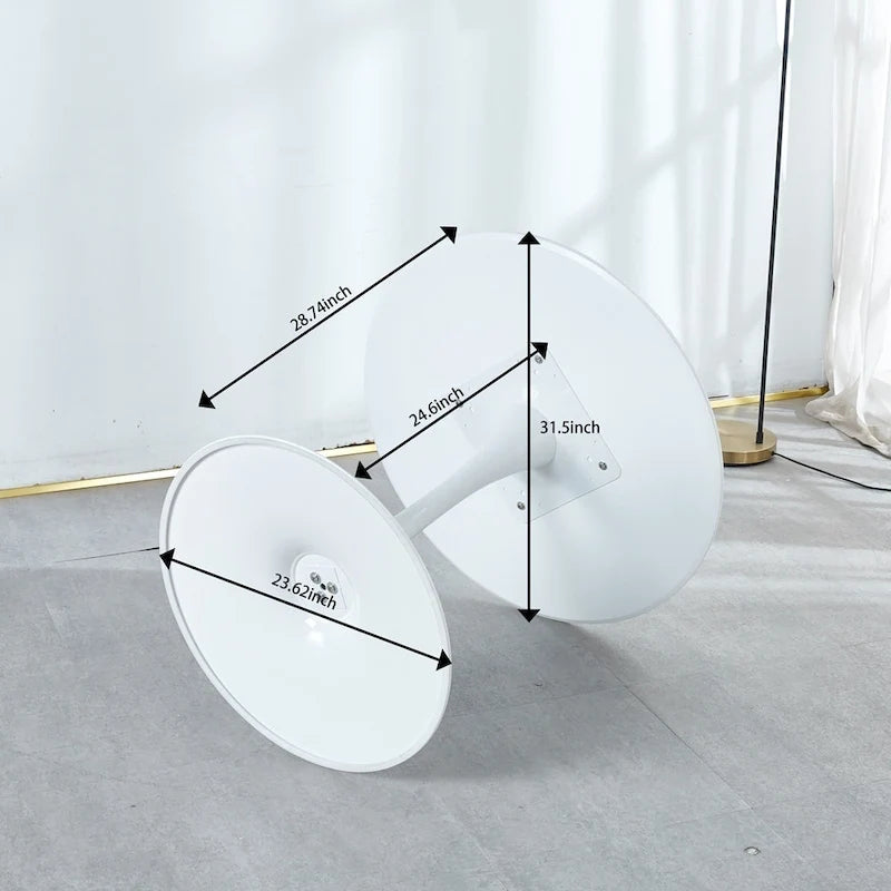 31.5White Tulip Table Mid-century Dining Table for 2-4 people With Round Mdf Table Top, Leisure Coffee Table