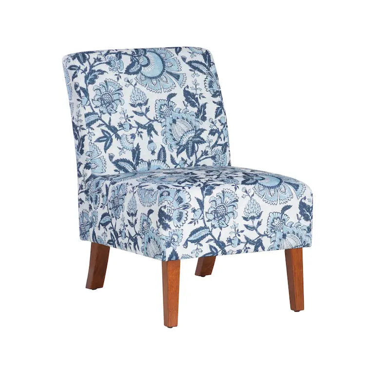 Bradford Blue Paisley Pattern Fabric Accent Chair