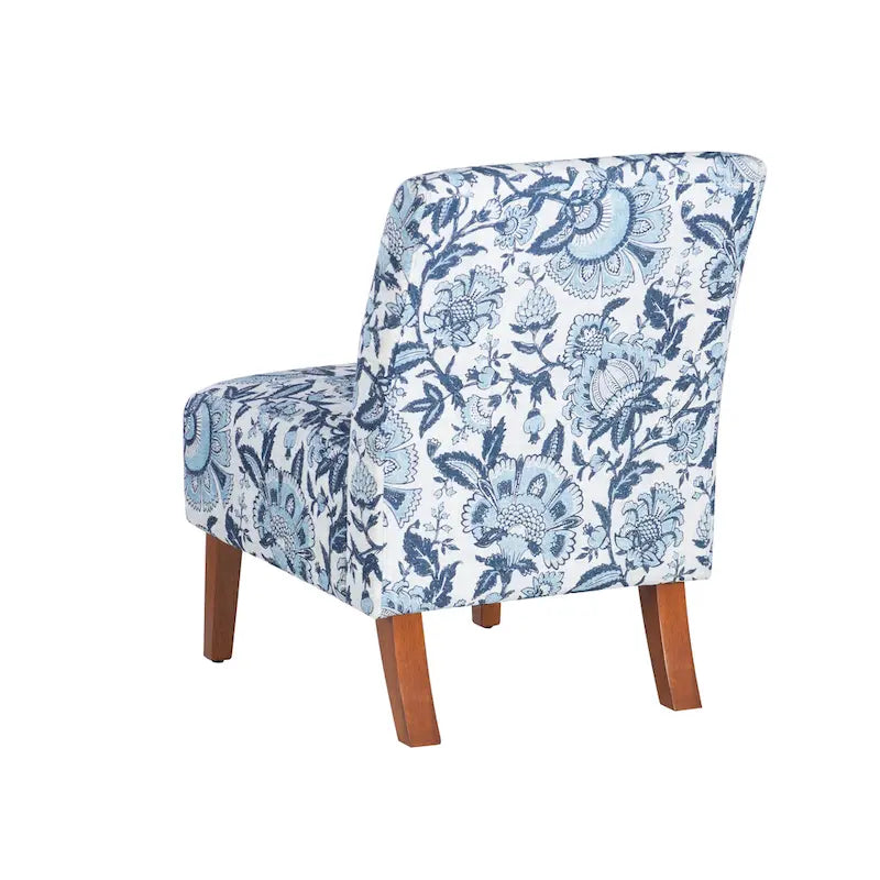 Bradford Blue Paisley Pattern Fabric Accent Chair