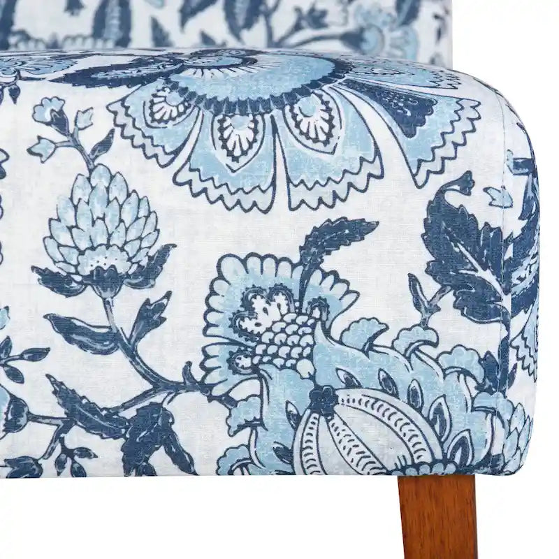 Bradford Blue Paisley Pattern Fabric Accent Chair