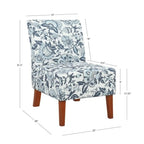 Bradford Blue Paisley Pattern Fabric Accent Chair