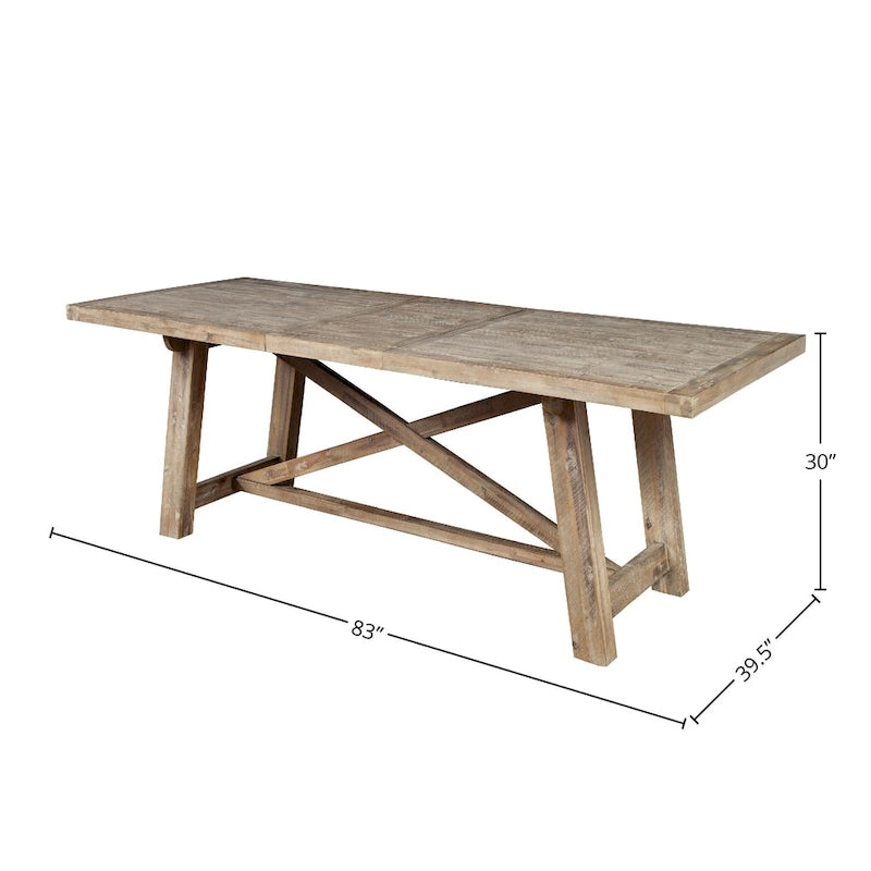 Table à manger extensible Newberry, Chêne clair vieilli