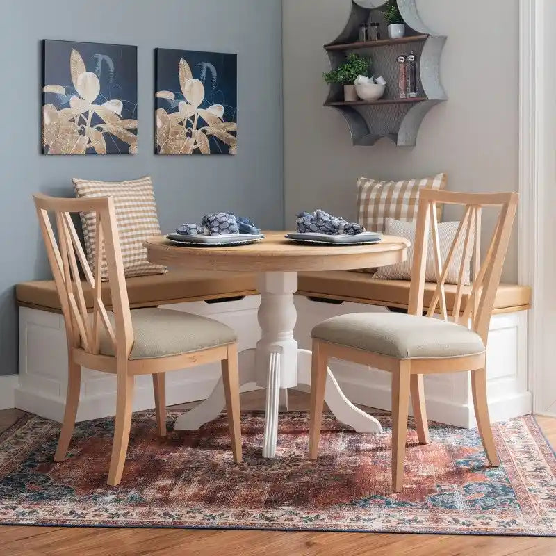 Chaise de salle à manger latérale en bois massif naturel Markland (lot de 2)