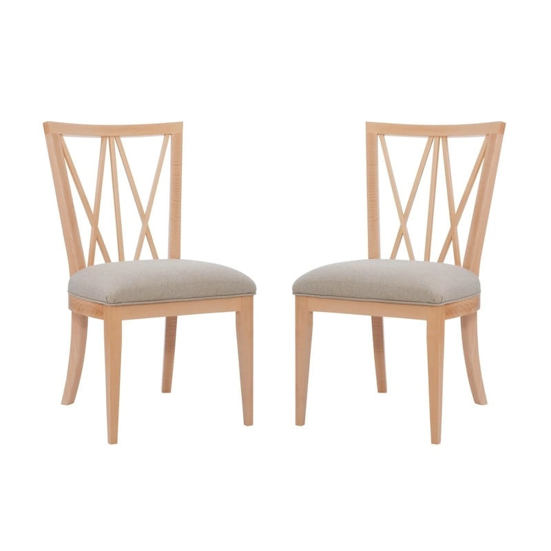 Chaise de salle à manger latérale en bois massif naturel Markland (lot de 2)