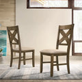Roundhill Furniture Raven Wood Fabric Upholstered Dining Chair (Set of 2)
