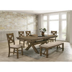 Roundhill Furniture Raven – Chaise de salle à manger en tissu et bois (lot de 2)