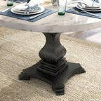 Furniture of America Brec Rustic White 48-inch Pedestal Dining Table