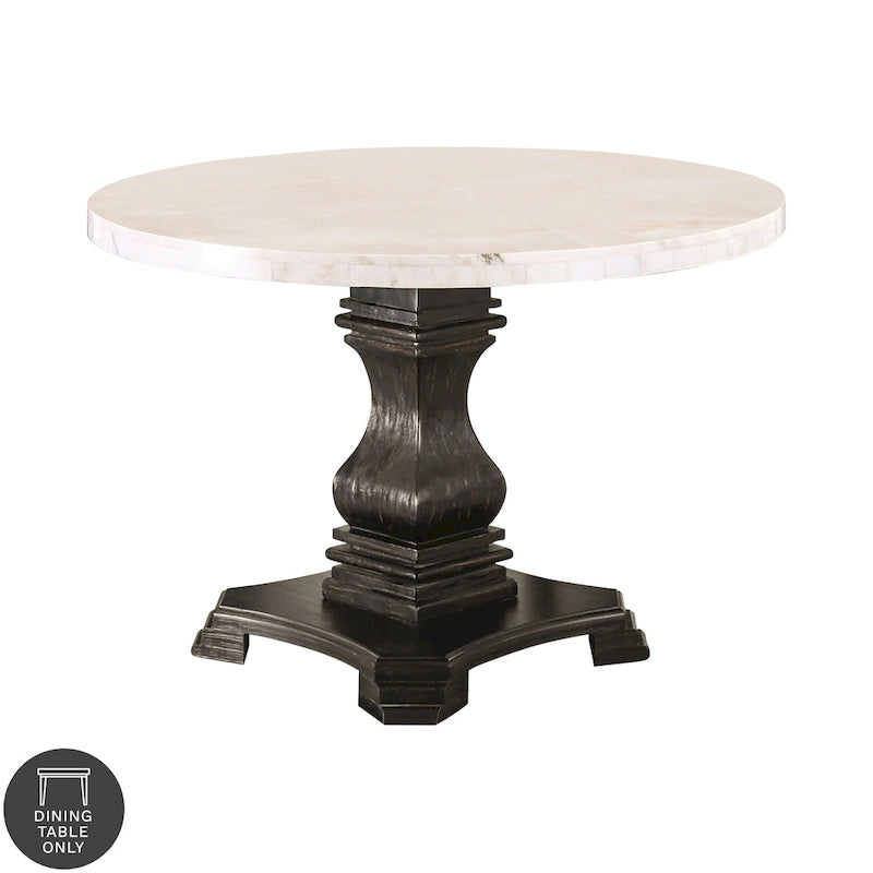 Furniture of America Brec Rustic White 48-inch Pedestal Dining Table