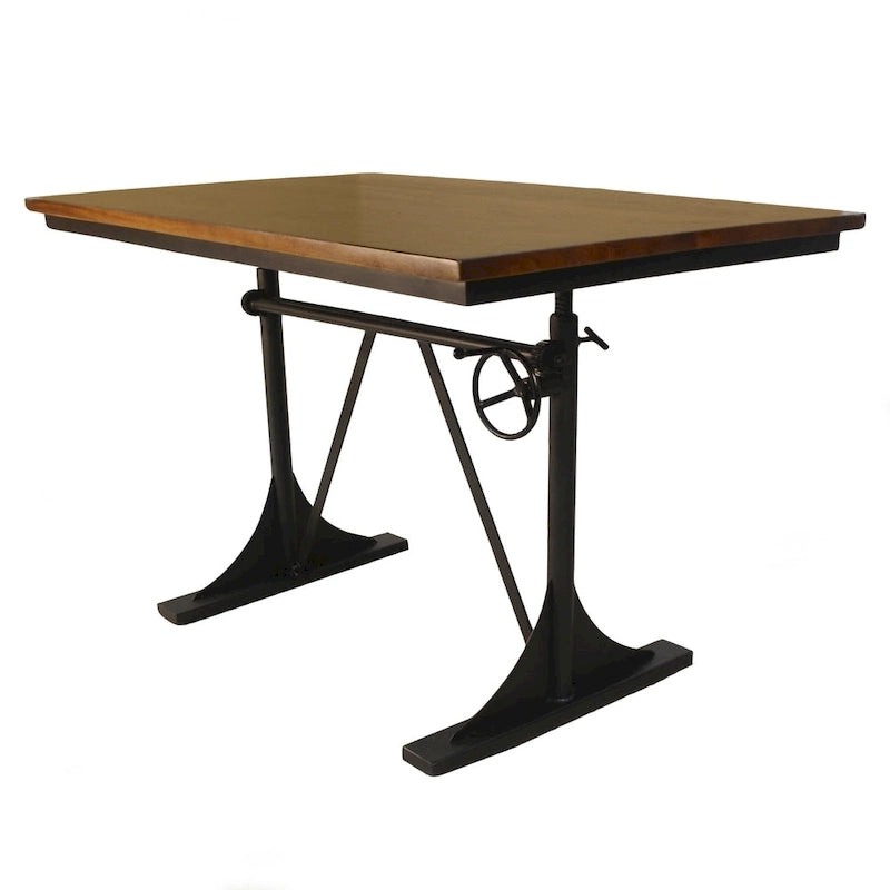 Table réglable Rhett en orme et noir - Marron