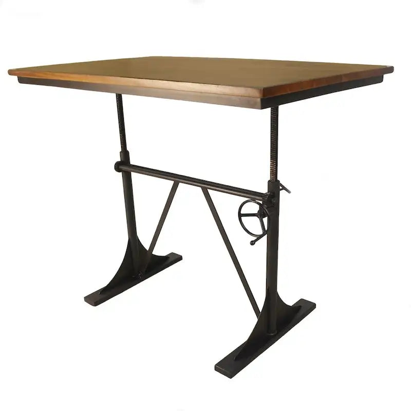 Table réglable Rhett en orme et noir - Marron