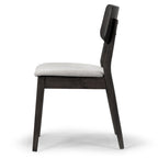 Lot de 2 chaises Astin en bois noir avec assise en tissu gris clair