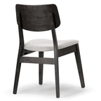 Lot de 2 chaises Astin en bois noir avec assise en tissu gris clair