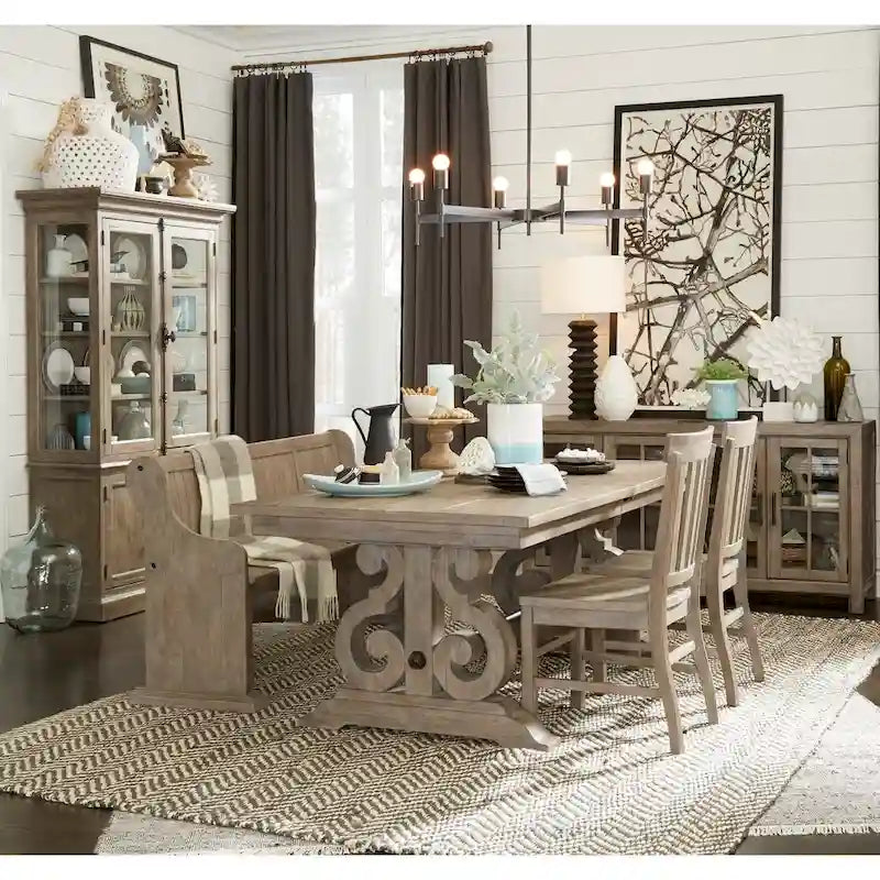 The Gray Barn Manderley Dove Tail Grey Dining Table - dove tail grey