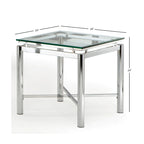 Table d'appoint Steve Silver Jules chromée et verre