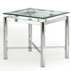 Table d'appoint Steve Silver Jules chromée et verre