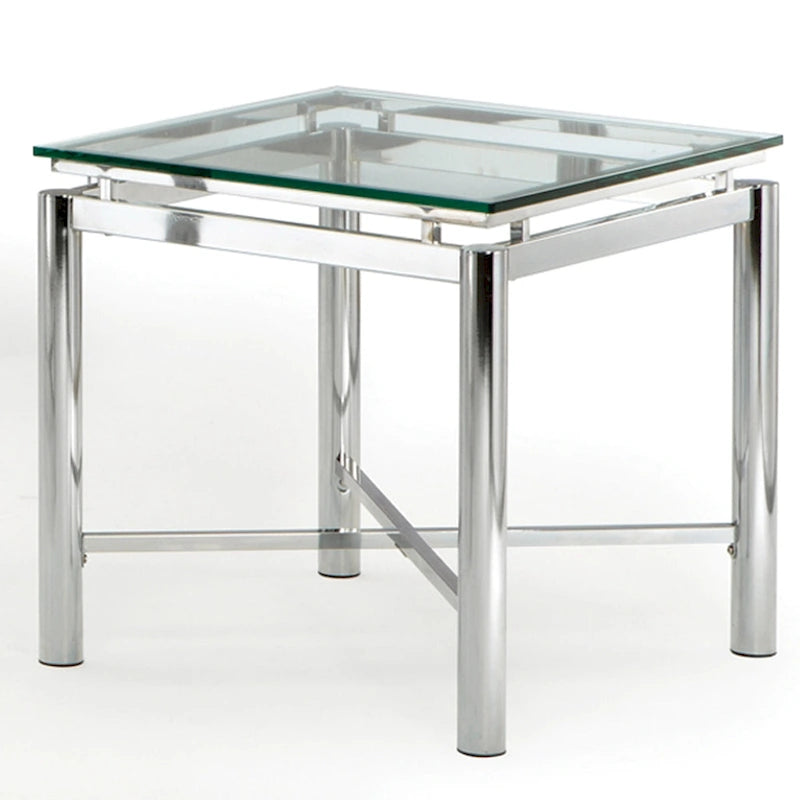 Table d'appoint Steve Silver Jules chromée et verre