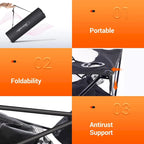 Folding Camping Table,Portable Double Deck Camping Table with 4 Cup Holders and Carry Bag, Picnic, Beach, Hiking, BBQ