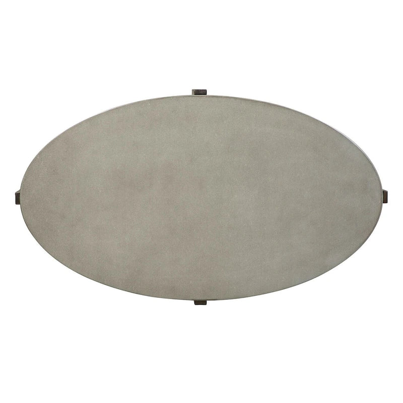 Cascade Wirebrush Rustic Brown Oval Cocktail Table