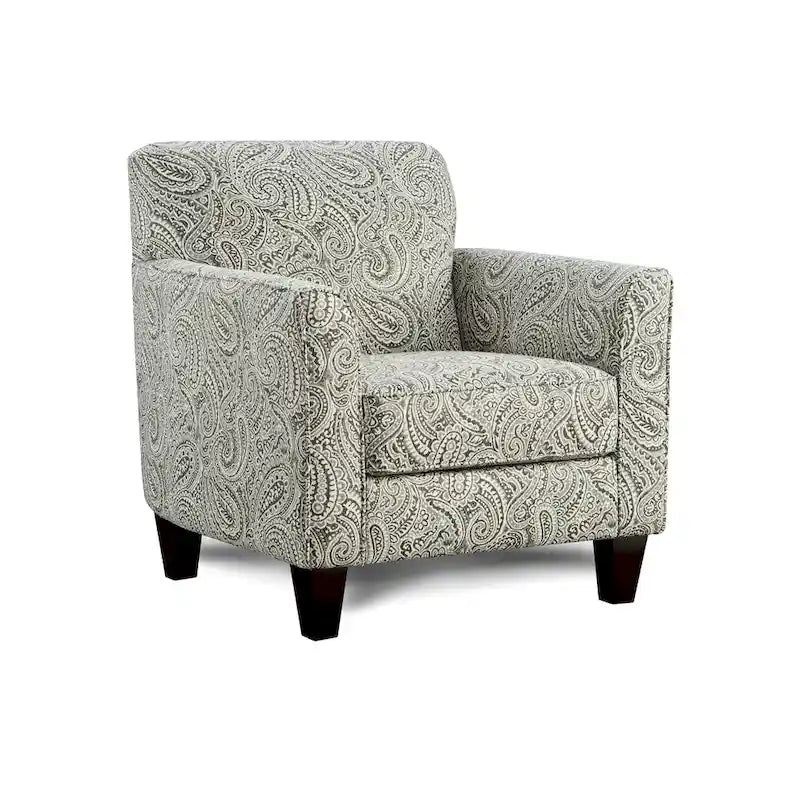 Fauteuil Restian de Furniture of America en chenille multicolore à motif cachemire, de style transitionnel