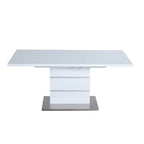 Somette Richard White and Stainless Steel 2-Piece Dining Set