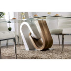 Furniture of America Fen Contemporary White 64-inch Glass Top Dining Table