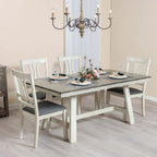 64.5 Rectangular Distressed Off White and Rubberwood Dining Table - 29.25 H x 64.57 W x 35.43 D