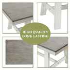 64.5 Rectangular Distressed Off White and Rubberwood Dining Table - 29.25 H x 64.57 W x 35.43 D