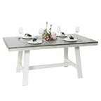 64.5 Rectangular Distressed Off White and Rubberwood Dining Table - 29.25 H x 64.57 W x 35.43 D
