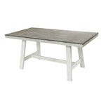 64.5 Rectangular Distressed Off White and Rubberwood Dining Table - 29.25 H x 64.57 W x 35.43 D