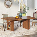 Table de salle à manger de ferme pour 6 personnes, table de cuisine rectangulaire en bois de 160 cm avec rangement