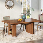 Table de salle à manger de ferme pour 6 personnes, table de cuisine rectangulaire en bois de 160 cm avec rangement
