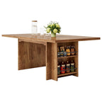 Table de salle à manger de ferme pour 6 personnes, table de cuisine rectangulaire en bois de 160 cm avec rangement