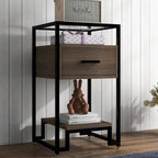 Set of 2 Modern End Table with Storage Drawer