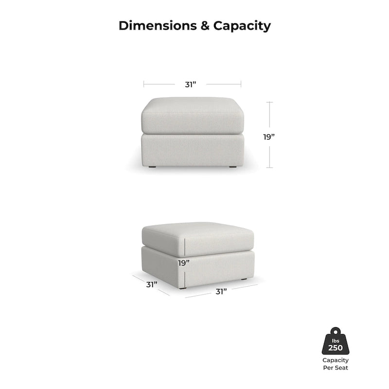 Flexsteel Fabric Ottoman in Light Tan