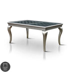 Table de salle à manger en bois avec plateau en verre Tily Glam 66 pouces de Furniture of America
