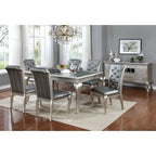 Table de salle à manger en bois avec plateau en verre Tily Glam 66 pouces de Furniture of America