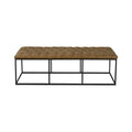 HomePop Draper Light Brown Button-tufted Ottoman