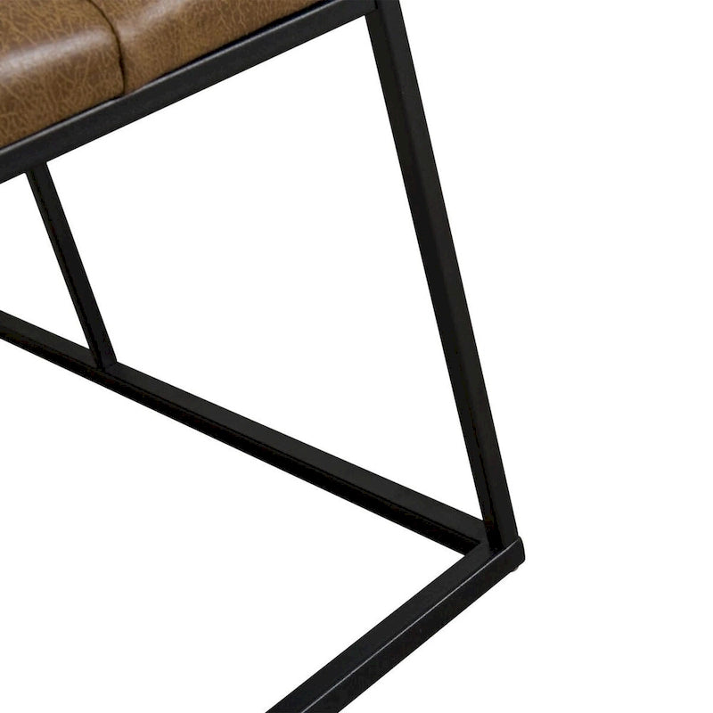 HomePop Draper Light Brown Button-tufted Ottoman