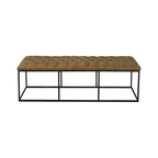 HomePop Draper Light Brown Button-tufted Ottoman
