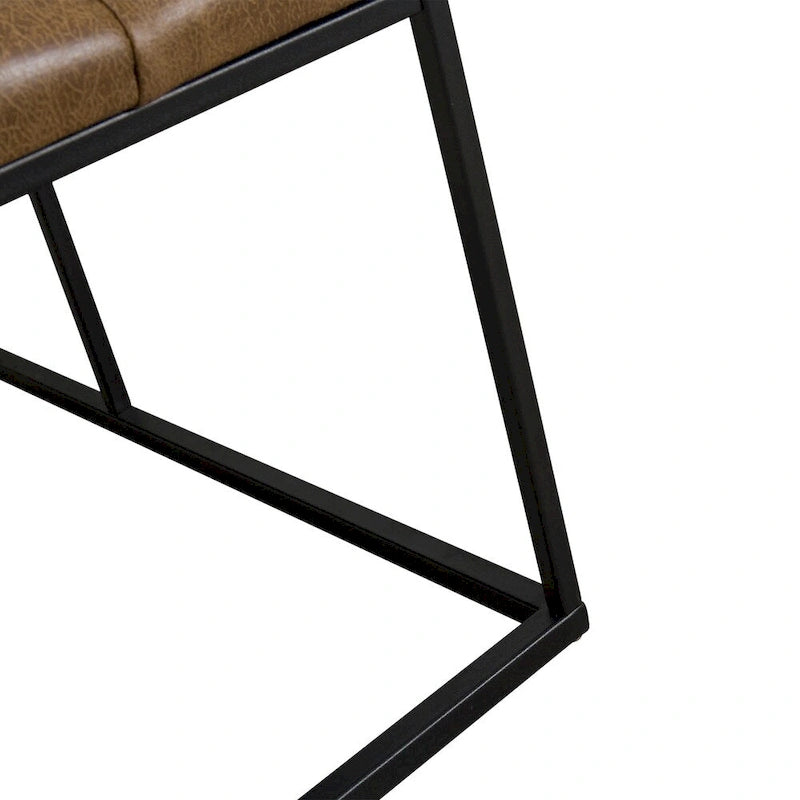 HomePop Draper Light Brown Button-tufted Ottoman