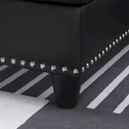 Canapé d'angle en similicuir avec pouf et 2 oreillers