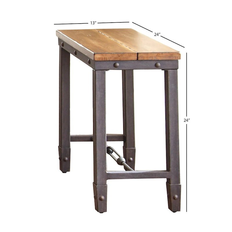 Steve Silver Gatling Natural Industrial Chairside Table